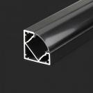 V-TAC - LED Strip Mounting Kit with Diffuser Aluminum Black Housing Corner 2000x19x19mm SKU: 2877