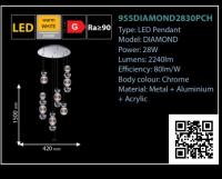 ELMARK - LED PENDEL DIAMOND 28W 3000K 2240lm CHROME 955DIAMOND2830PCH (1)