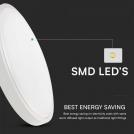 V-TAC - 18W LED Dome Light Round Microwave Sensor White Frame 4000K IP44 SKU: 76601 (3)