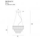 MAXLIGHT - Полилей MONACO P0423 ,Ø: 42 см,9 x 40W G9 230V (1)