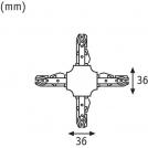 PAULMANN - Конектор за шини  97657  URail connector X-piece✴104x104mm. max. 1000W✴Хром мат (2)