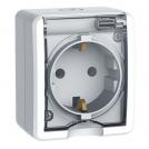 ACA LIGHTING - Контакт Шуко 16A с капак за външен монтаж MURATA Бял 1000326101
