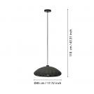 EGLO - pendant light BARLASTON Ø:450mm E27 40W black - 43961 (2)