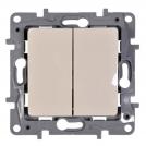 LEGRAND - 7 646 08 Push-button Niloé - NO-NC - 2-gang - 6 A 250 V~ - automatic terminals - ivory