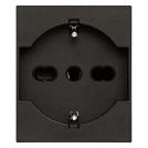 VIMAR - SICURY 2P+E 16 A 250 V~ universal socket outlet, Italian standard P40, black - 2 modules 30210.G