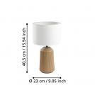 EGLO - Настолна лампа CAPALBIO Ø:230mm E27 1X40W основа пясъчен цвят/ шапка плат бял- 900823 (2)