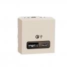 SCHNEIDER ELECTRIC - New Unica - Double USB Quick Charge A+C - 18W ivory  NU301944