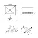 VIVALUX - LED floodlight with sensor NYX LED 50W/B W 6400K VIV003976 (1)