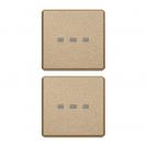VIMAR - 2 buttons Flat w/o symb.light.satin gold - 22751.88