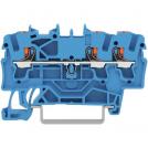 WAGO - Terminal BLUE 2.5mm2 3-wire with test port SCREWLESS TOPJOB® S  2202-1304