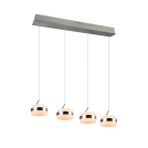 TRIO - Пендел W85cm h150cm DIOS 331410407 4x8W 4x800lm, 2300+3000+4000K смяна на цветна температура, матиран хром