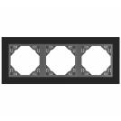 EFAPEL - TRIPLE FRAME BLACK GLASS/GREY 90930 TES LOGUS 90 Crystal