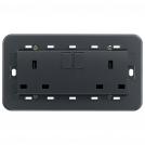 VIMAR - 20222.L - Two switch.2P+E 13A English outlet grey