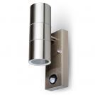 V-TAC - 7503 VT-7621PIR GU10 WALL FITTING WITH SENSOR,STAINLESS STEEL BODY-2 WAY IP44