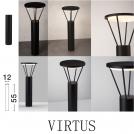 NOVA LUCE - Garden pole for lighting fixture D:12, H:55 cm. 9030574 VIRTUS ✴ Dark Anthracite
