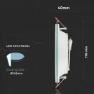 V-TAC - 18W LED Panel Downlight Glass - Round Warm White 3000K SKU: 4760 (2)