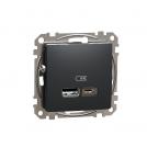 SCHNEIDER ELECTRIC - SDD114402 Sedna Design & Elements USB charging socket, A+C type, 2.4A, antracite