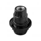VIVALUX - Bakelite lamp holder Е14 half threaded set with ring T190° black VIV001598 