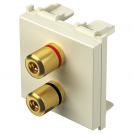 TEM - Розетка 2x Ø4мм тонколони 2M, цвят Крем гланц, Modul KM26IW