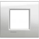 BTICINO - LNA4802GL Square cover plate 2 modules - silver moon