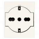 VIMAR - SICURY 2P+E 16 A 250 V~ universal socket outlet, Italian standard P40, flush-fitting, white - 2 modules 30211.B