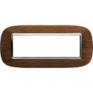 BTICINO - HB4806LNC Elliptical cover plate 6 modules - wood walnut 