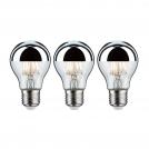 PAULMANN - 5065    Modern Classic Edition Standard 230V LED Bulb Head Mirror ⚡ E27 ⚡ 3x600lm ⚡ 3x6.5W ⚡ 2700K ✴ Silver