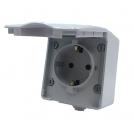 ACA LIGHTING -  Контакт Шуко с капак водоустойчив за външен монтаж 10A ARMY Сив 1000436106