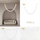 NOVA LUCE - Dimmable pendant lamp  L:116, H:81 cm.  9186955  PERLA ⚡ LED 48W ⚡ 4031Lm ⚡ 3000K ⚡ 220-240V ⚡ IP20 ✴ Gold Metal/Opal Glass