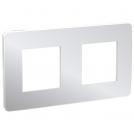 SCHNEIDER ELECTRIC - NU280455 cover frame - 2 gangs - 2 x 2 modules - light aluminium/ white coarse surface