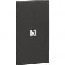 BTICINO - KG01M2SN Lightable covers with boiler symbol - 2 module, Black