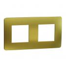 SCHNEIDER ELECTRIC - NU280459M cover frame - 2 gangs - 2 x 2 modules - gold/ white mirror surface