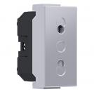 ACA LIGHTING - MODYS EURO SOCKET WITH SHUTTERS SILVER 1 M. 2P 10A 250VAC IP20 10101312526