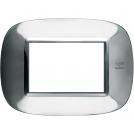 BTICINO - HB4803AXL Elliptical cover plate 3 modules - inox polished Alessi 