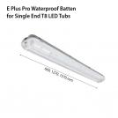 2R - WATERPROOF BATTEN E PLUS PRO 2xL600  IP65 FOR SINGLE END T8 LED TUBS
