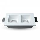 V-TAC - 3648 VT-762 GU10 GYPSUM FITTING SQUARE-WHITE 1x2 HOLDER