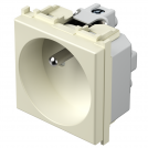 TEM - Контакт френски стандарт 2P+E 16A 2M, цвят Крем гланц, Modul VM40IW