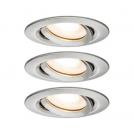 PAULMANN - Луни (3бр.) 92900  LED recEssed light Nova Plus basic Set pivoting IP65 round 93mm 30°✴GU10 3x7W⚡3x460lm⚡230V dimmable⚡2700K