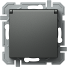 TEM - Socket SCHUKO 16A with cover and child protection color Anthracite Logiq VQ11AAXO