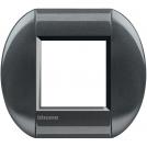 BTICINO - LNB4802AC Round cover plate 2 modules - dark steel 
