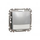 SCHNEIDER ELECTRIC - SDD113143L Sedna Design & Elements - 1pole push button blue indicator and label  - 10AX 12V without frame aluminium