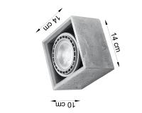 SOLLUX - Plafon concrete ceiling lamp Quatro 1 SL.0883 (1)