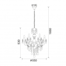ACA LIGHTING - Полилей   SF64026B PENDANT 6X40W E14 ACRYLIC BLACK PEGASUS  (1)