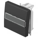 TEM - TM13SBIL Face plate seitch/button 2M with label, color Black matt, Modul