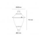 POLARIS LIGHTING - Парково осветително тяло влагозащитено GINO Ø480/H715mm E27 220V 6015 (1)