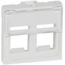 LEGRAND - Лицев панел 45х45мм 2х RJ45 плосък прав изход Mosaic бяло 78610