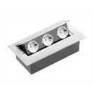 GTV Lighting - AE-PB03GS-10 Rectangular pop-up power outlet (schuko socket) aluminium