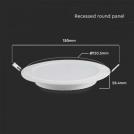 V-TAC - 6W LED Backlit Recessed Panel Round 3000K SKU: 7858 (4)