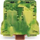 WAGO - Terminal YELLOW / GREEN 50mm2 SCREWLESS with earthing connection to the base of the TOPJOB® S  285-157