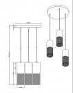 TRIO - Пендел TOSH – 304330334 3xE27 · max. 40W бял / черен (5)